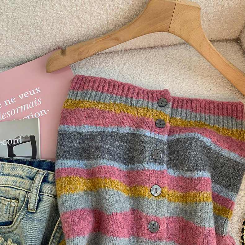 Áo Dệt Kim Dáng Ôm Cao Cấp Họa Tiết Kẻ Sọc Nhiều Màu Sắc Thời Trang Mùa Hè Dành Cho Nữ