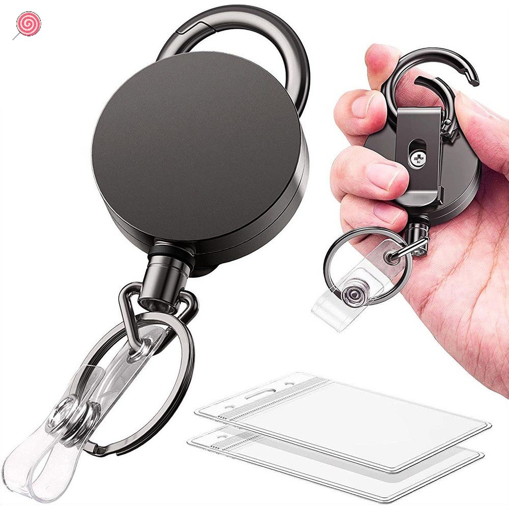 Móc Khóa Dây Rút Bằng Hợp Kim Thép Màu Xám Đen Sang Trọng Chất Lượng Cao