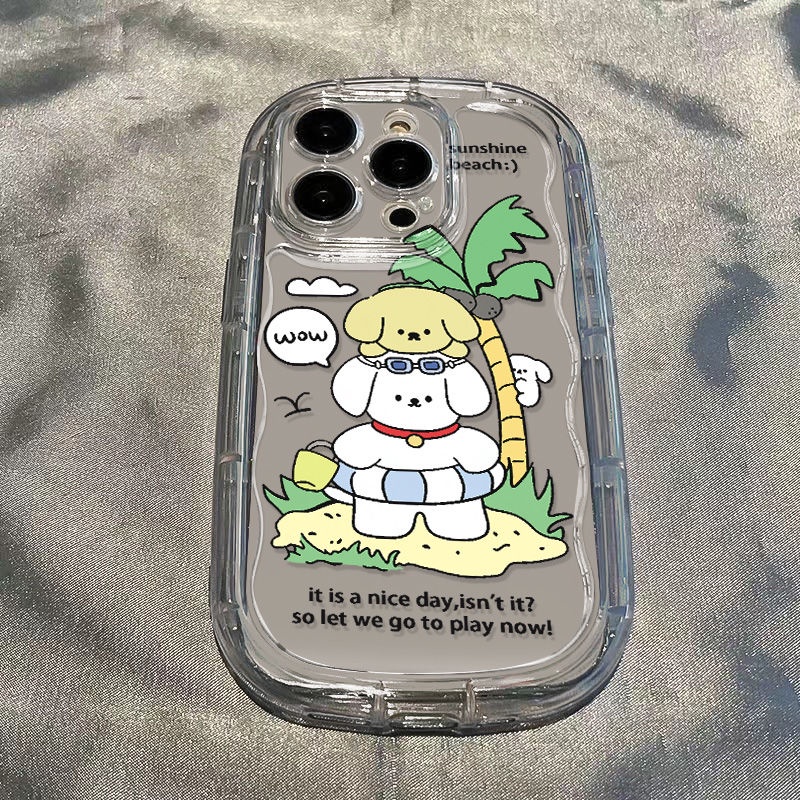 ✅Ốp Điện Thoại Mềm Trong Suốt Chống Sốc Họa Tiết Cây Dừa Cho Iphone Xs 11 7 / 13 Promax Xr 14 8p / 12 4MMS