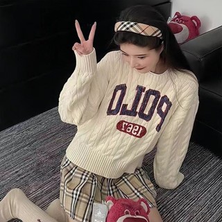 Ralph-Lauren 2023 cotton letter twist pullover women's sweater sweater