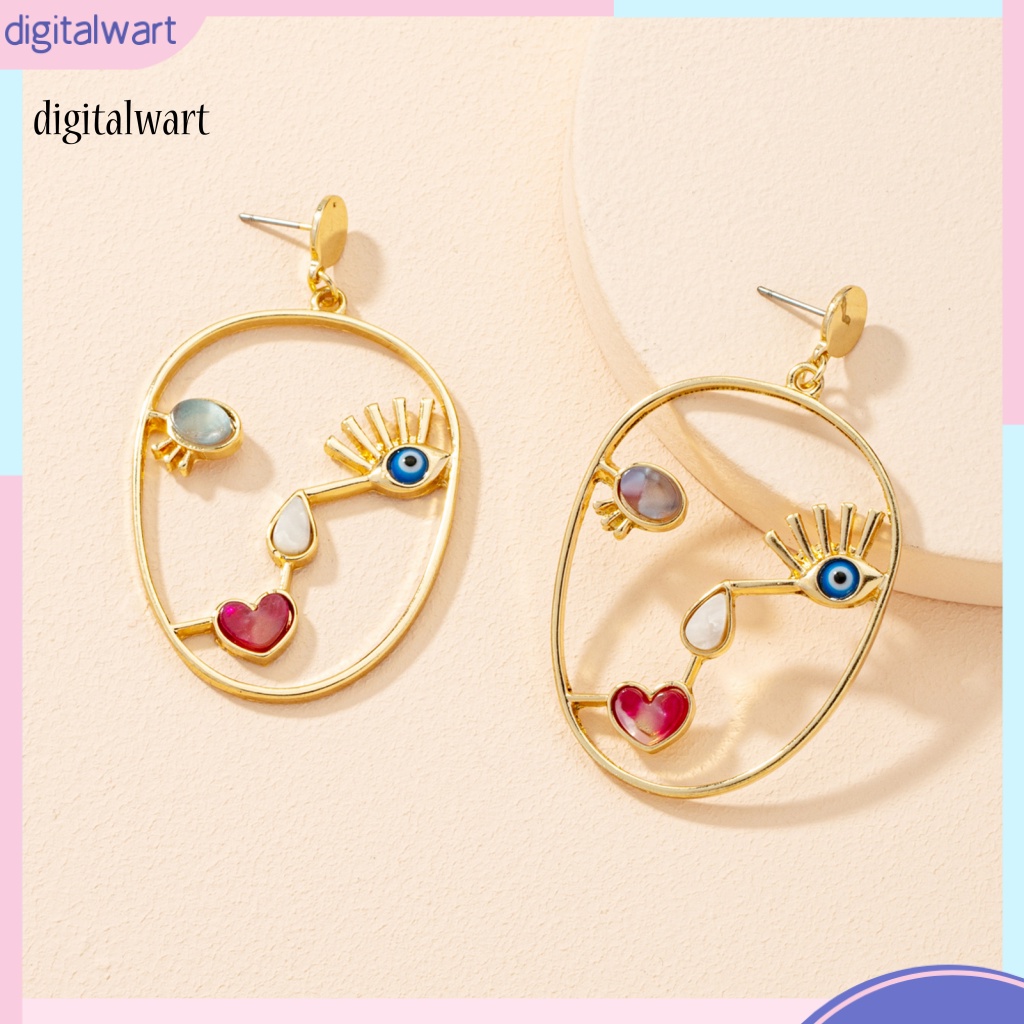 Kỹ Thuật Số| 1 Đôi Bông Tai Xỏ Lỗ Hình Học Nhiều Màu Sắc Thời Trang Dành Cho Nữ