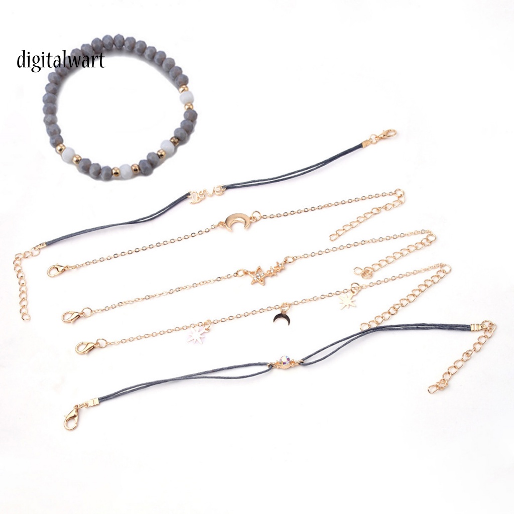 Kỹ Thuật Số| 1 Bộ Vòng Đeo Tay Hợp Kim Bắt Mắt Chống Mòn Không Phai Màu Thời Trang Cho Nữ