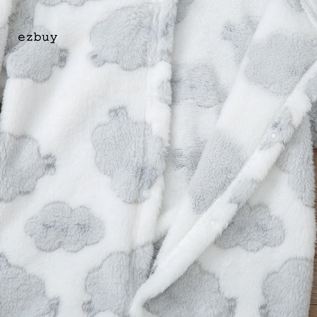 Bộ Áo Liền Quần Bằng Nỉ Thoáng Khí In Họa Tiết Hoạt Hình Dễ Thương Thời Trang Thu Đông Cho Bé