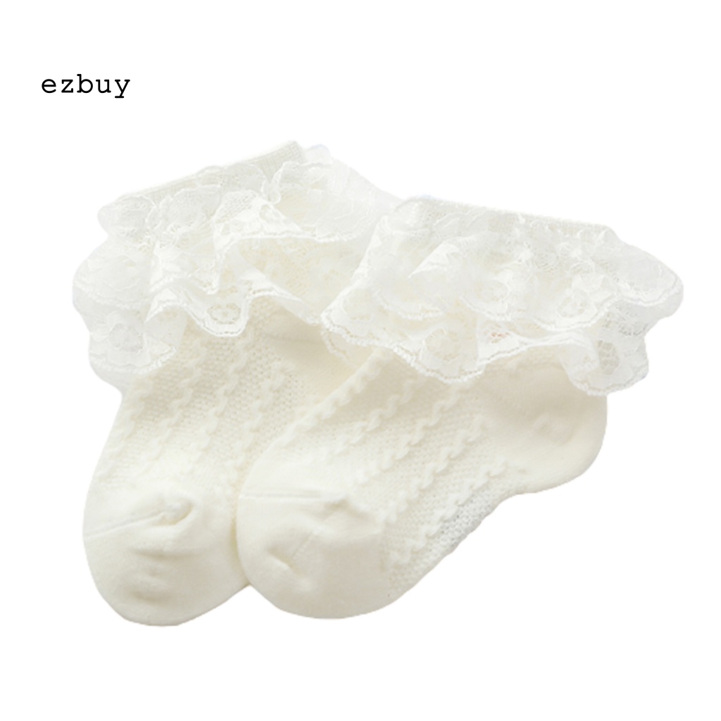 1 Đôi Tất Ren Mềm Mại Thoáng Khí Thoải Mái Cho Bé