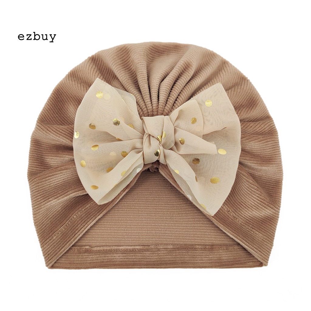 Mũ Trùm Đầu Vải Co Giãn Đính Nơ Xinh Xắn Cho Bé