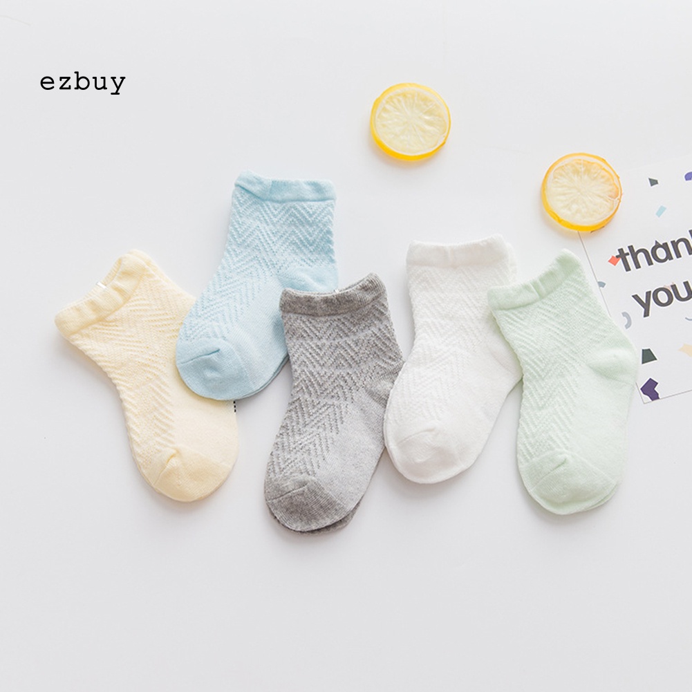 Set 5 Đôi Vớ Cotton Mỏng Màu Sắc Kẹo Ngọt Dành Cho Trẻ Em