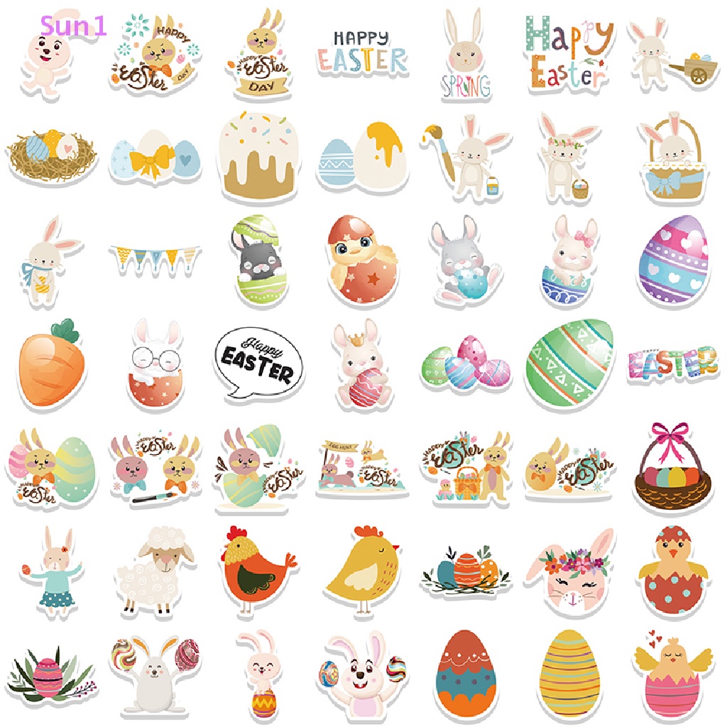 Bộ 100 Miếng Dán Hoạt Hình Phục Sinh Trang Trí Điện Thoại / Ván Trượt / Laptop / Xe Hơi Sun1 > 100 Cái