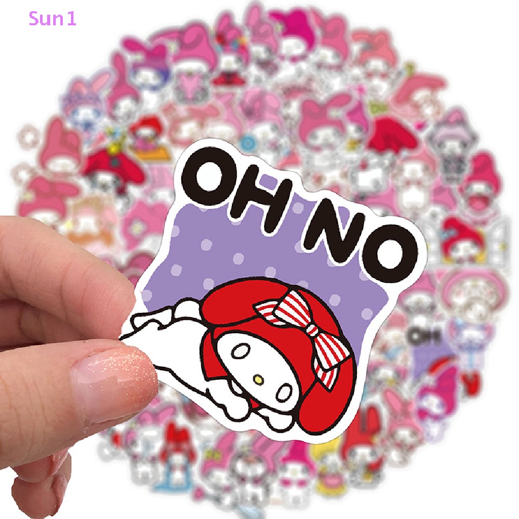 Set 100 Sticker Sun1 &gt; 100 Nhãn Dán Hình Melody Dễ Thương Trang Trí Laptop Xe Máy Ván Trượt DIY