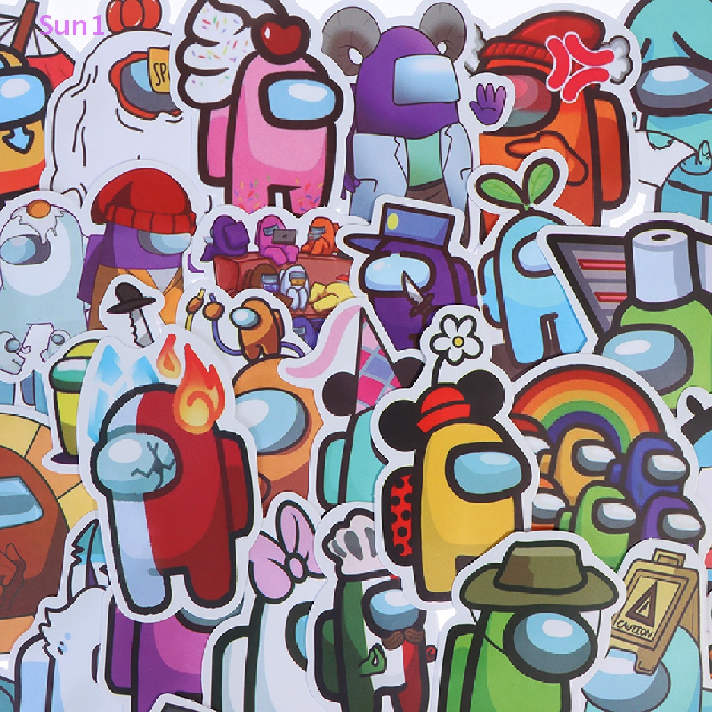 Set 50 Miếng Dán Graffiti Chống Nước Trang Trí Xe Hơi / Ván Trượt / Laptop / Hành Lý