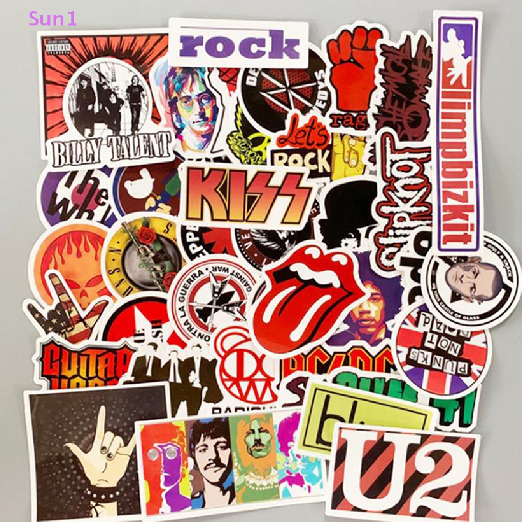 Set 50 Miếng Dán Trang Trí Laptop Ván Trượt Họa Tiết Graffiti Độc Đáo Sun1 >