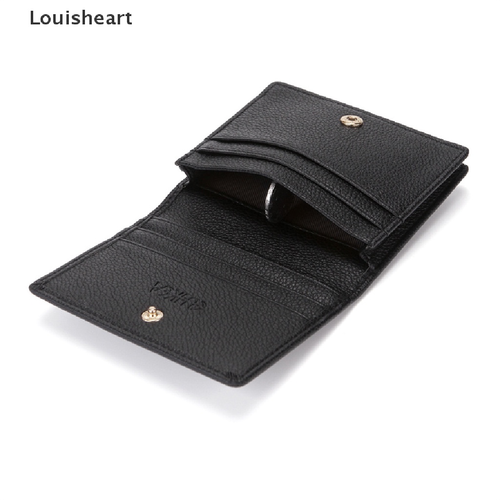Ví Louisheart Da Pu Mini Màu Trơn Đựng Tiền / Thẻ Tiện Dụng Cho Nam