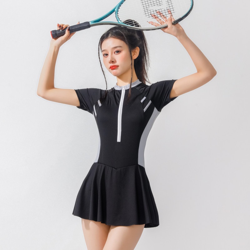 Đồ Bơi Một Mảnh Ôm Dáng Phong Cách Preppy Hàn Quốc Quyến Rũ Cho Nữ