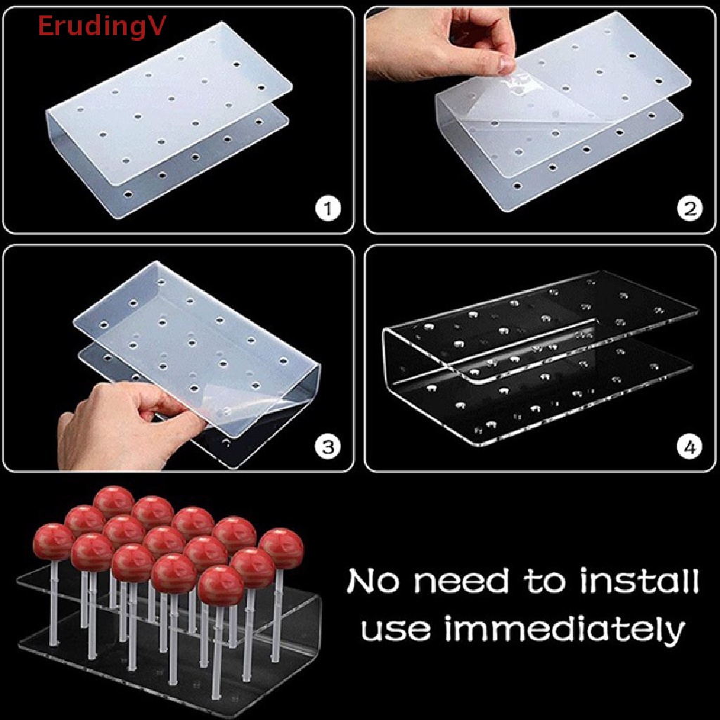 Giá Đỡ Kẹo Mút / Bánh Bằng Acrylic Trong Suốt 15 Lỗ Tiện Dụng