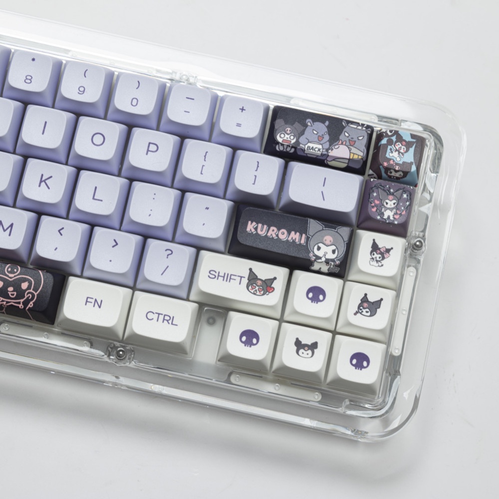 146 Phím Kuromi Keycaps XDA Profile Anime Dễ Thương PBT Dye Sub Bàn Phím Cơ Keycap