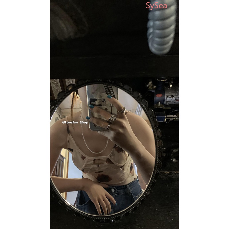 Áo Hai Dây Họa Tiết Hoa Quyến Rũ Cho Nữ