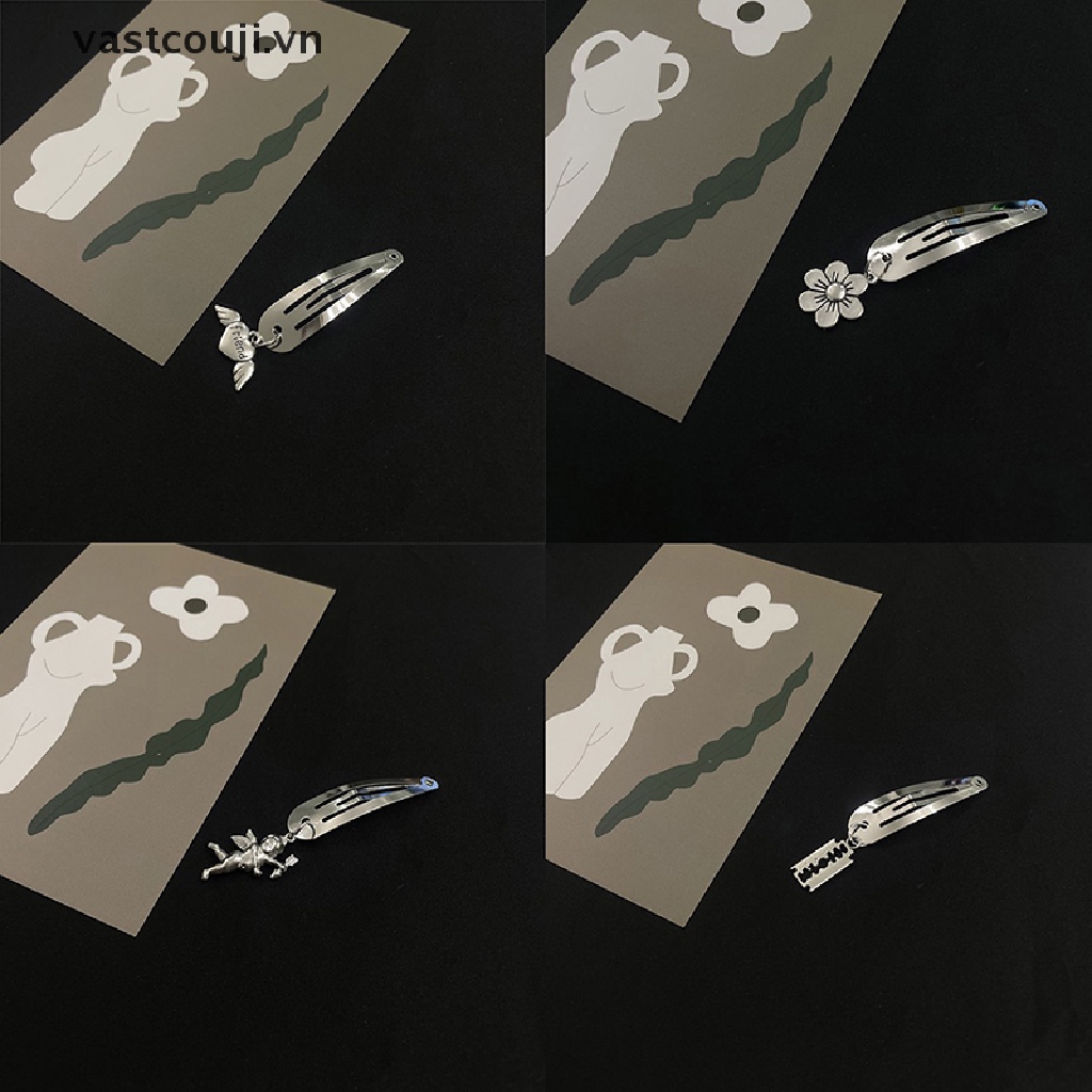 1 Kẹp Tóc Kim Loại Màu Bạc Hình Trái Tim Thời Trang