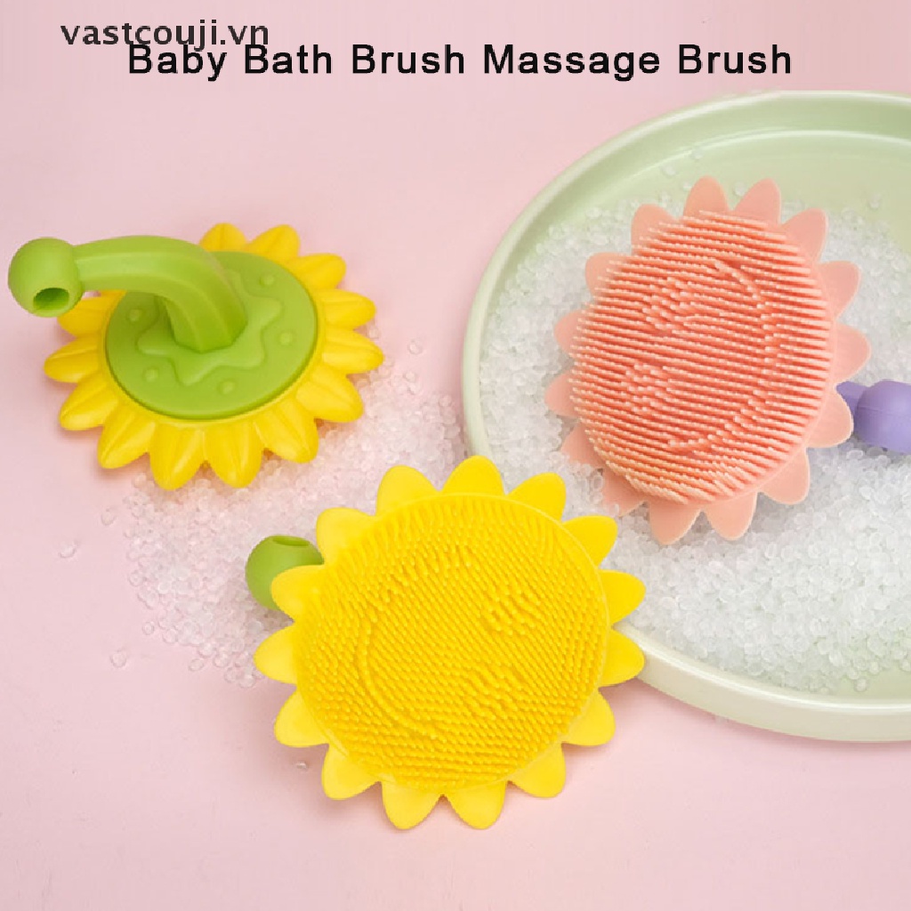Bàn Chải Gội Đầu Mát Xa Bằng Silicon Mềm Hình Hoa Hướng Dương Cho Bé