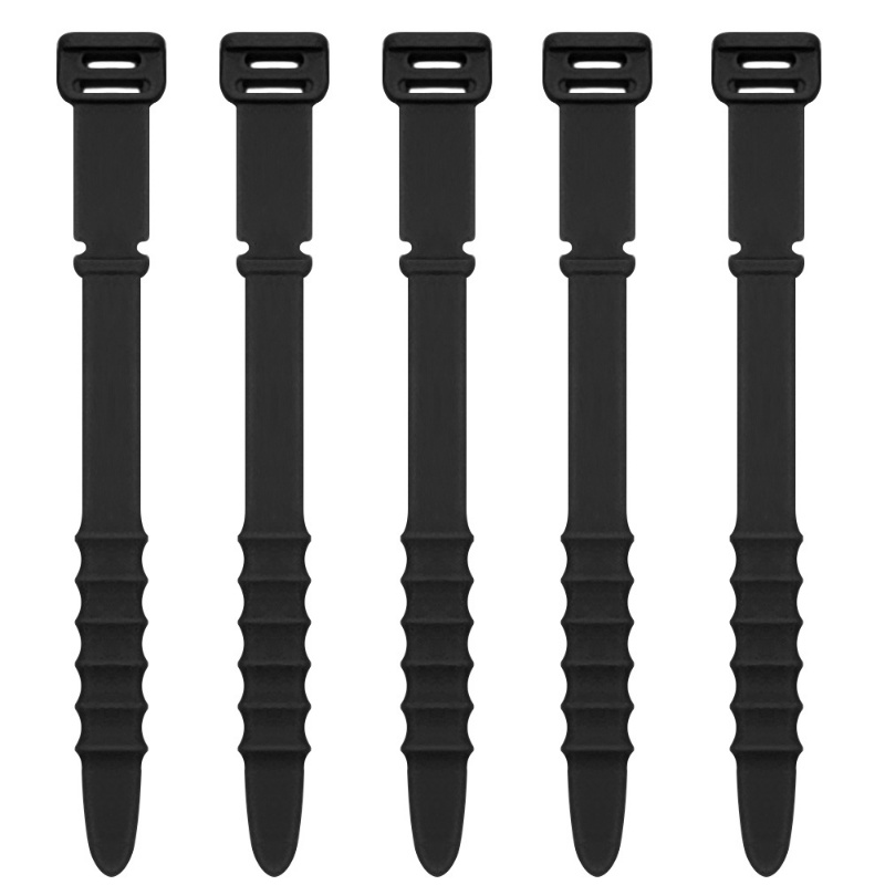 Bộ 5 Dây Quấn Cáp Sạc Usb Hình Xương Cá Bằng Silicon Mềm Có Thể Điều Chỉnh