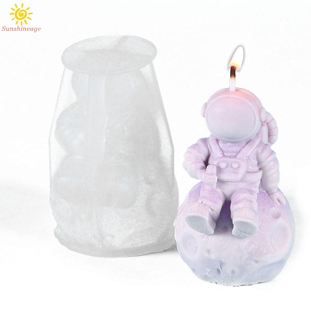 Khuôn Silicon 8 * 5 * 5cm Hình Phi Hành Gia / Socola / Nến / Xà Phòng Để Bàn Trang Trí DIY