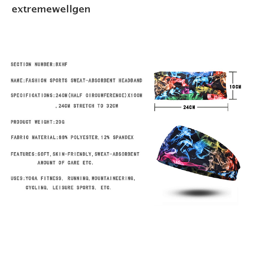 Băng Đô Bản Rộng Thấm Mồ Hôi In Họa Tiết 3D