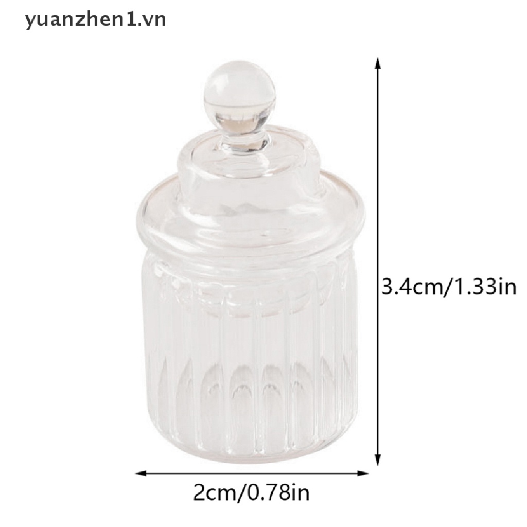 Lọ Thủy Tinh Đựng Kẹo Có Nắp Nhỏ Xinh Trang Trí Nhà Búp Bê Tỉ Lệ 1: 12