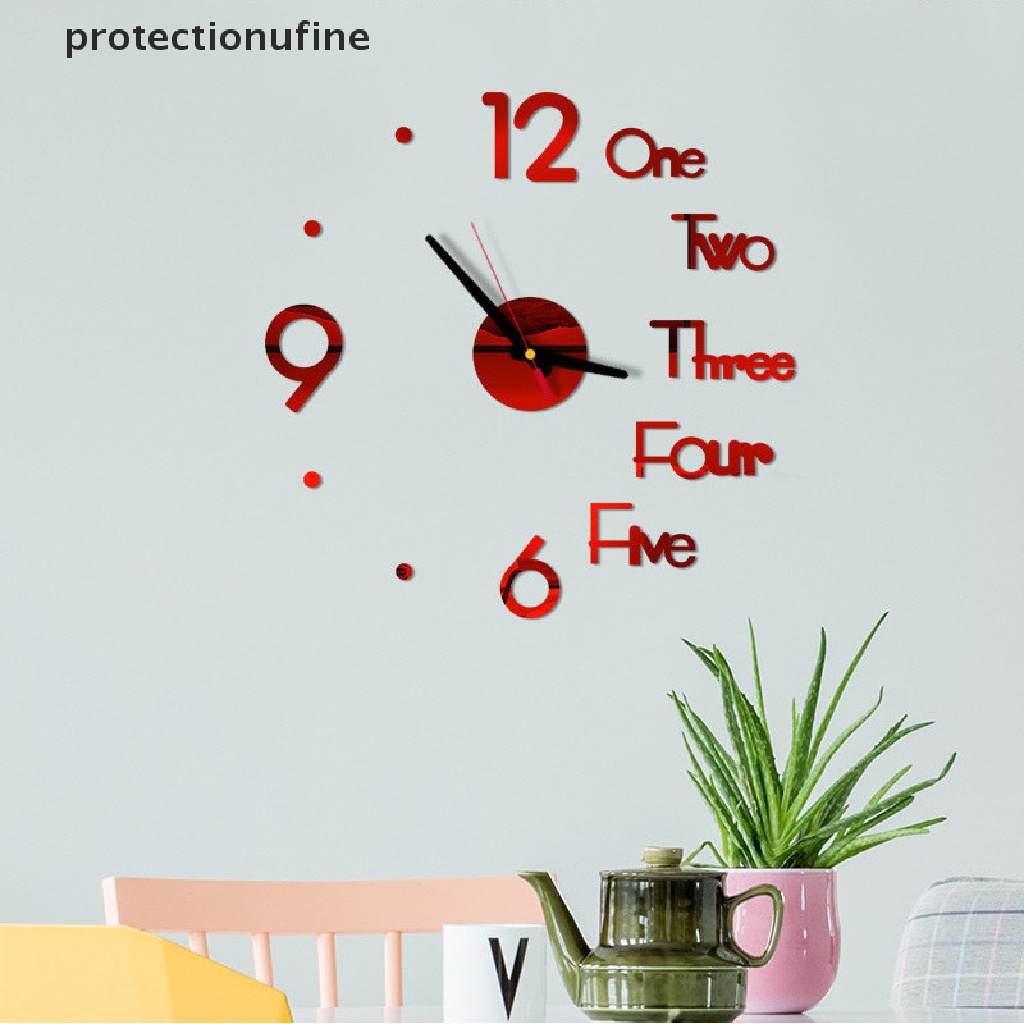 Đồng Hồ Treo Tường PR3VN 3D Tráng Gương Acrylic Sáng Tạo Hiện Đại