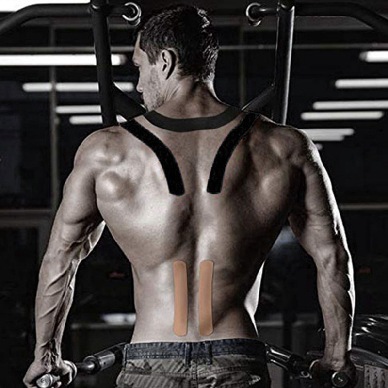 Set 2 Cuộn Băng Dán Thể Thao Kinesiology Có Thể Bị Thương Cho Đầu Gối / Đầu Gối / Băng Keo Kinesiology Màu Đen Da