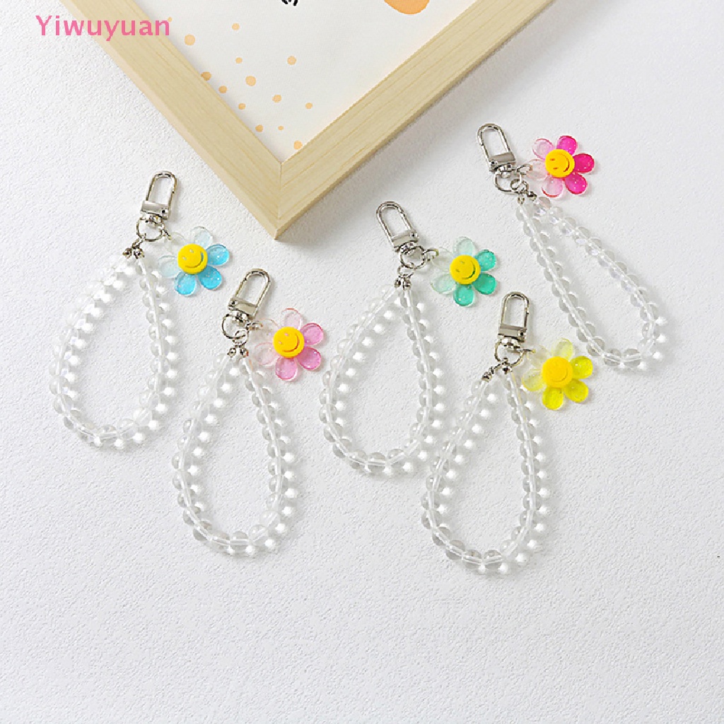 < Yiwuyuan > Dây Đeo Điện Thoại Dáng Ngắn Hình Hoa Màu Kẹo Ngọt Có Vòng Tay / Móc Khóa