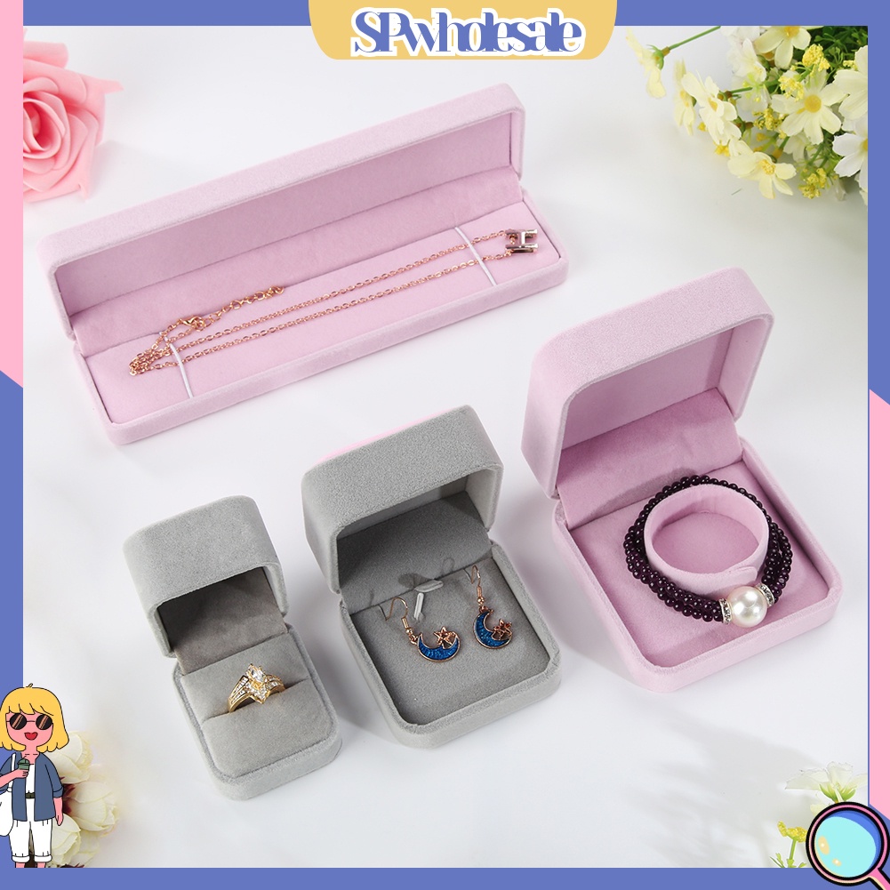 <SPwholesale> Hộp Trưng Bày Trang Sức Nhẫn / Vòng Cổ Bằng Nhung Giả Ốp