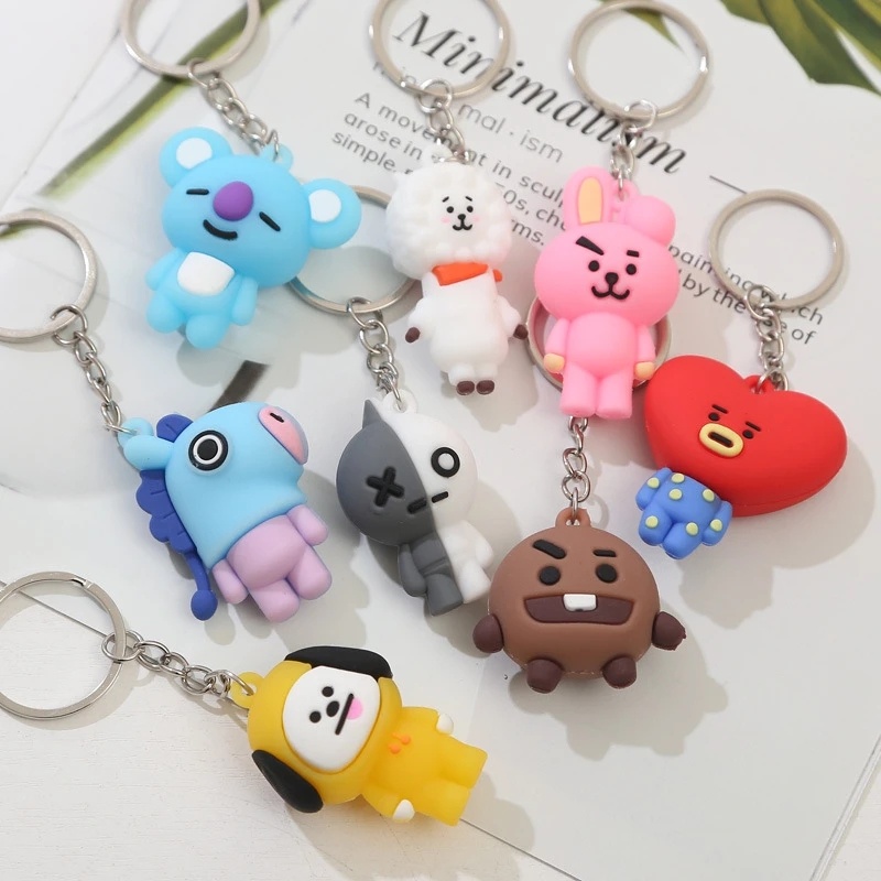 Móc Khóa Gắn Hình Nhân Vật Hoạt Hình Bt21 Kpop Bts Cook Mang Chimmy Tata Cook