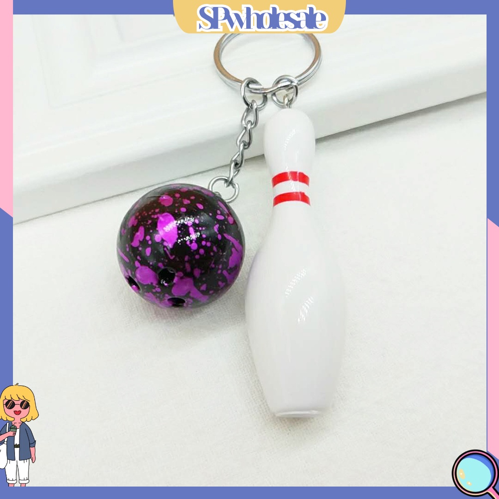 <SPwholesale> Móc Khóa Hình Quả Bóng Bowling Thời Trang Giá Đỡ