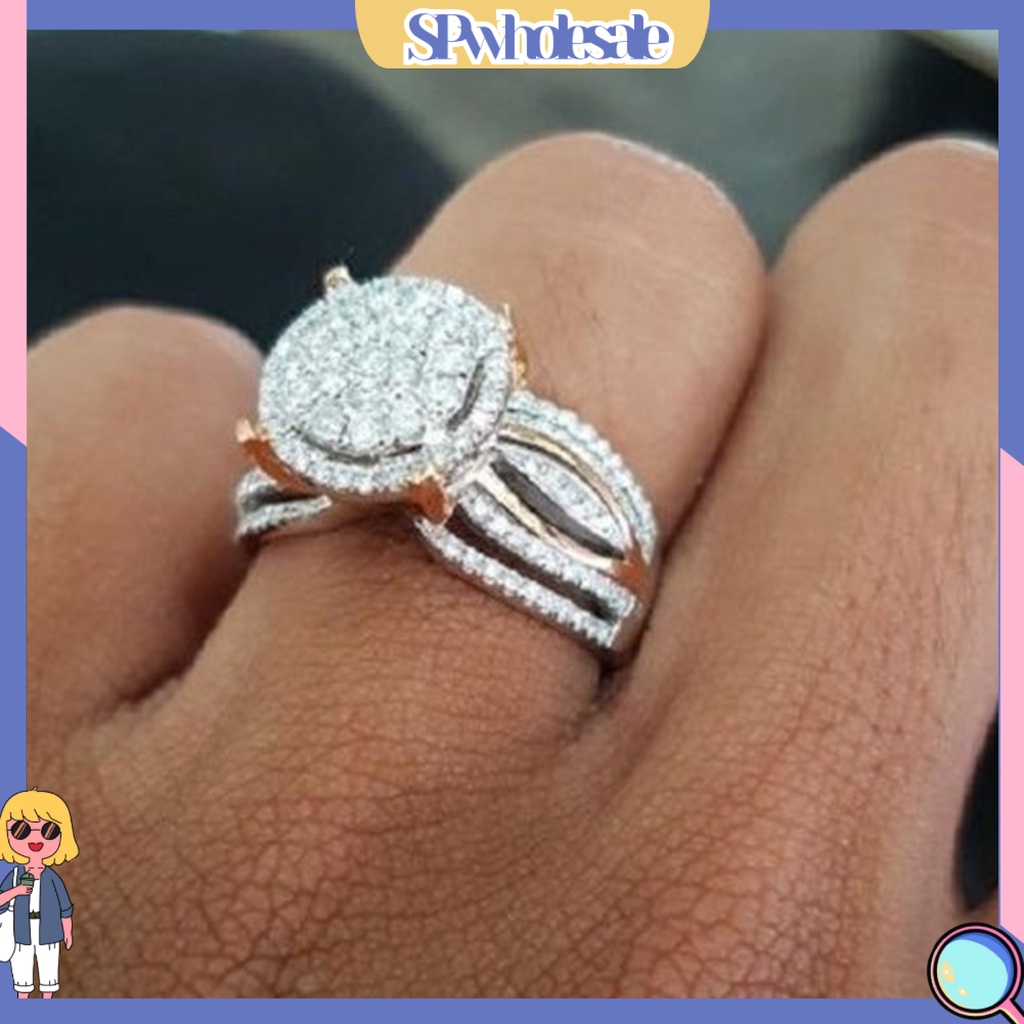 <SPwholesale> Nhẫn Dát Đá Nhiều Lớp Nhẹ Không Phai Màu Cho Nữ Sinh Nhật Đám Cưới