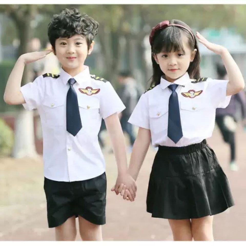 Hàng Có Sẵn Miễn Phí Giao Hàng Bộ Đồ Hóa Trang Phi Công Không Quân Stewardess Thời Trang Cho Bé Trai Gái