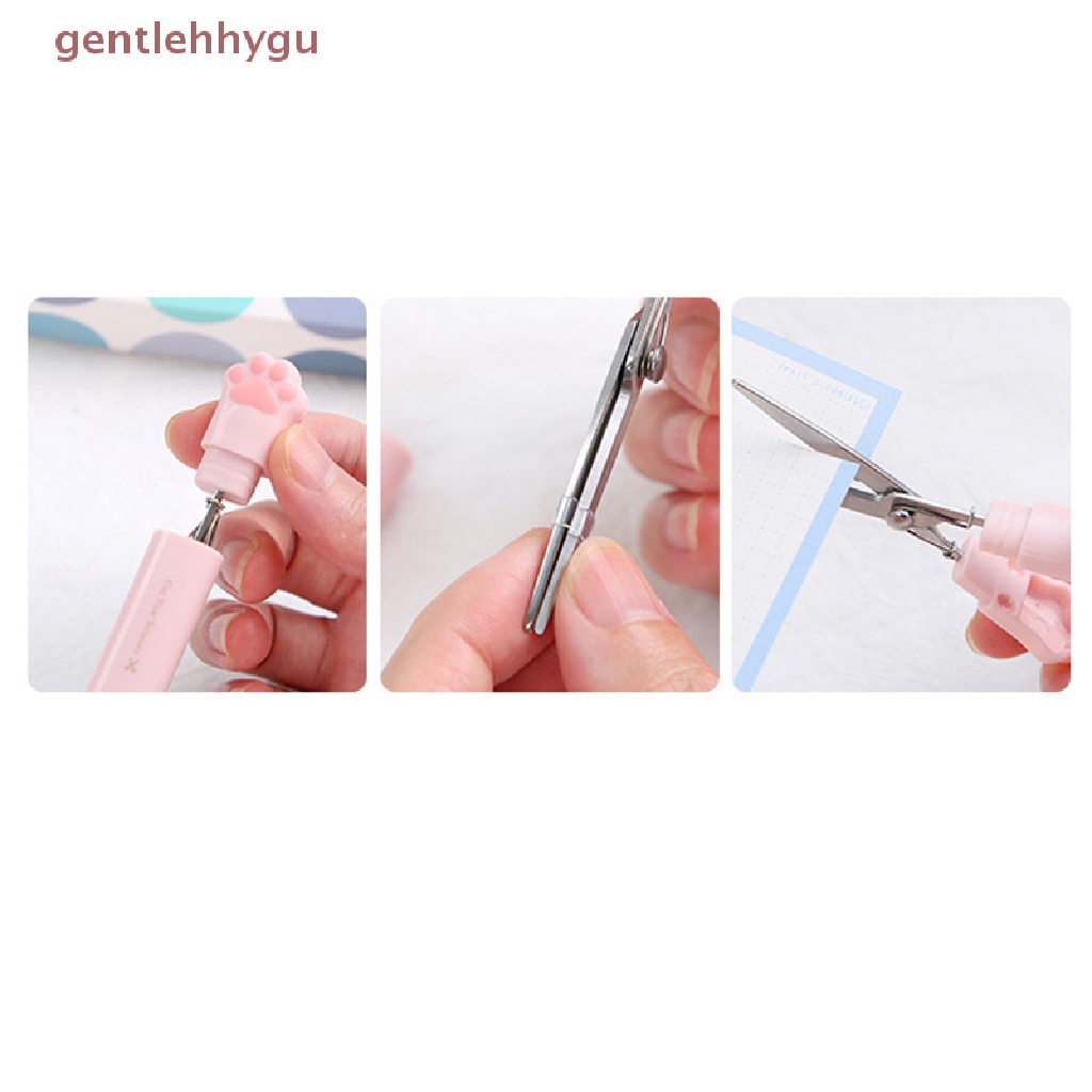 Kéo Cầm Tay Mini Bằng Thép Không Gỉ Hình Bàn Chân Mèo Dễ Thương