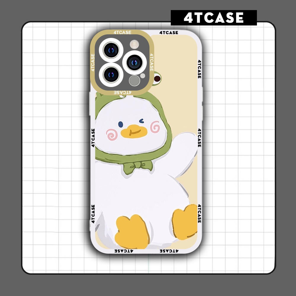 Ốp iphone cạnh vuông 4Tcase chim cánh cụt dễ thương 6/6s/7/7plus/8/8plus/x/xr/xs/11/12/13/pro/plus/promax/14prm