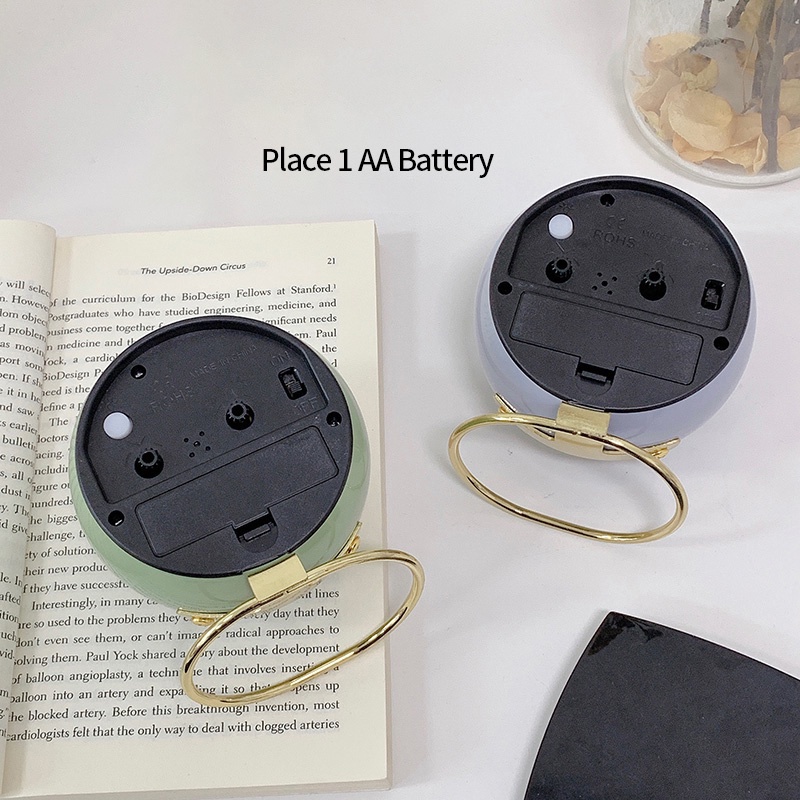 Đồng Hồ Báo Thức Để Bàn Hình Tròn Bằng Kim Loại HYJP2