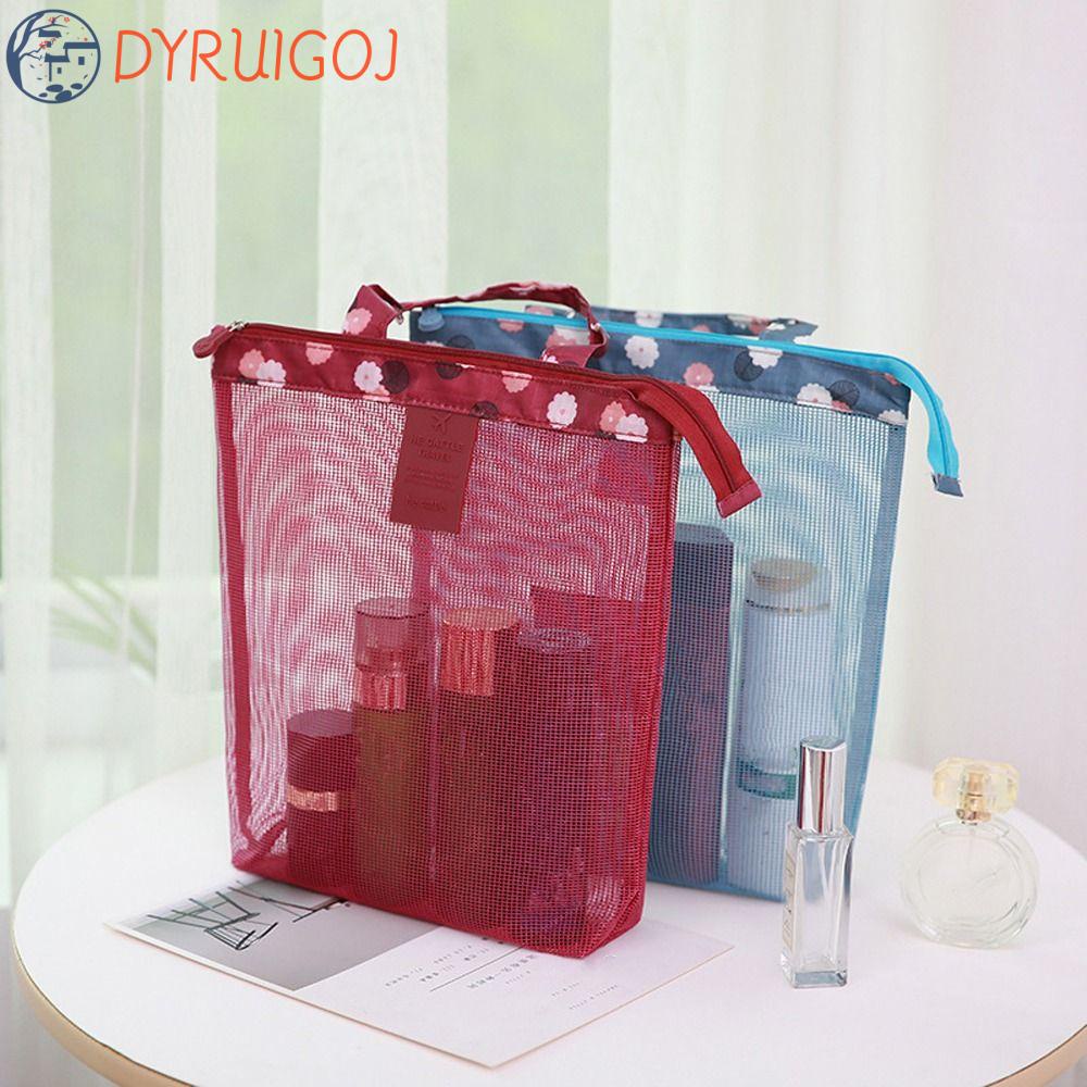 Túi Đựng Đồ Trang Điểm Trong Suốt Họa Tiết Hoa Có Khóa Kéo Dung Tích Lớn Tiện Dụng Khi Đi Bơi / Du Lịch