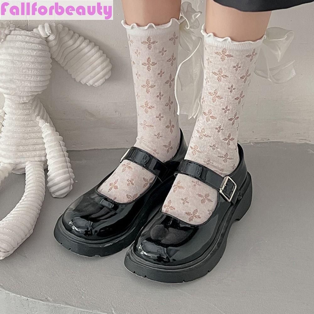 Vớ Cotton Phối Ren Đính Nơ Đơn Giản Thoải Mái Thời Trang Cho Nữ