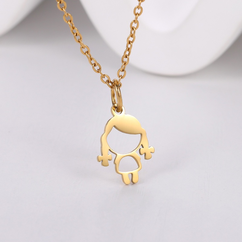 Z Vòng cổ Bằng Thép Titan Không Gỉ Mặt Hình Thiên Thần Phong Cách Punk Hip Hop Thời Trang Cho Nam Và Nữ