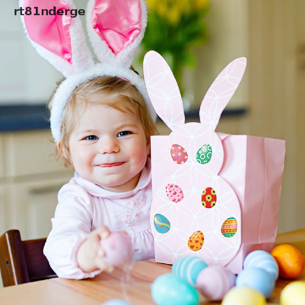 Set 16 Miếng Dán Trang Trí Hình Thỏ Và Trứng Phục Sinh Dễ Thương