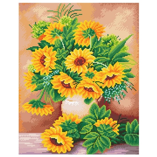Bộ Tranh Đính Đá 5D Họa Tiết Hoa Hướng Dương / Bình Hoa Hướng Dương 30 * 40 CM XJYZC-Hdzdp20024
