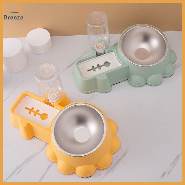 Bát Đựng Thức Ăn / Nước Uống Tự Động Bằng Thép Không Gỉ Chống Rách Dành Cho Thú Cưng