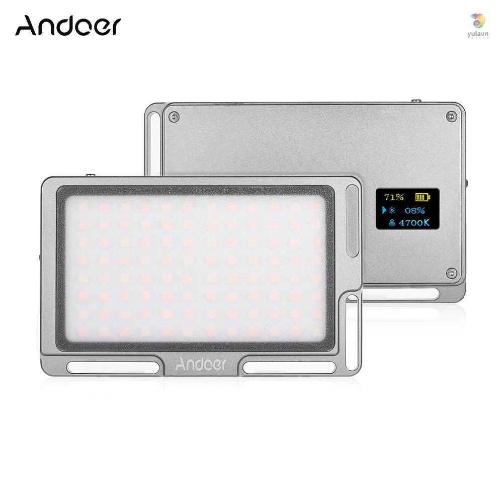 Bảng Đèn LED Andoer 2800mAh Có Lỗ Vít 1 / 4 Inch 3500K-5700K 96 Bóng Cho Máy Ảnh DSLR