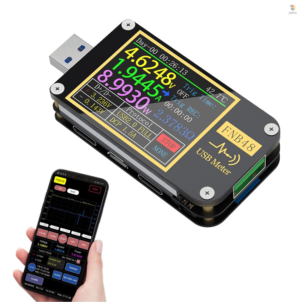 Vôn Kế FNIRSI-FNB48 1.77 Inch Đa Chức Năng Có Màn Hình Hiển Thị Lcd Cho Điện Thoại Di Động