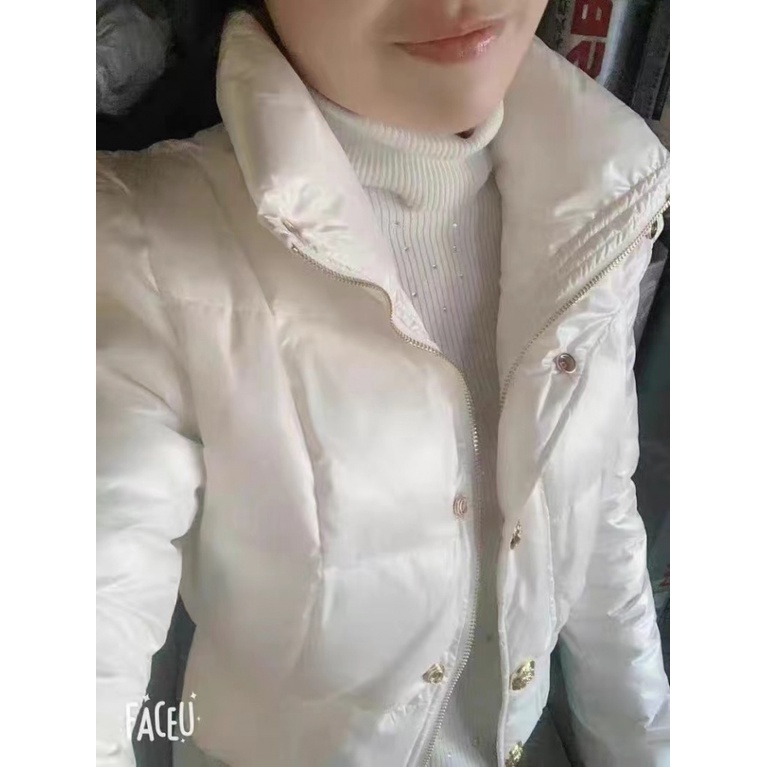 Áo Khoác Phao Đệm Mỏng Vừa Vặn Màu Trơn Phong Cách Thu Đông Mới