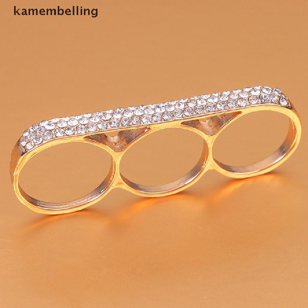 Kamembelling Nhẫn Đeo Khớp Ngón Tay Ba Ngón Bằng Thép Không Gỉ Thời Trang Tối Giản Làm Quà Tặ