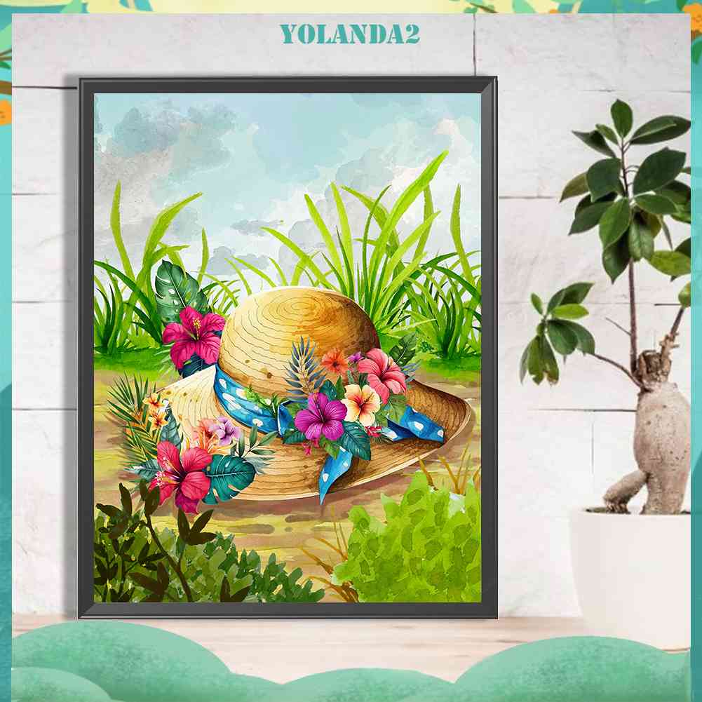 Tranh Đính Đá Kim Cương Toàn Bộ 5D DIY Hình Vẽ Hoa Mũ