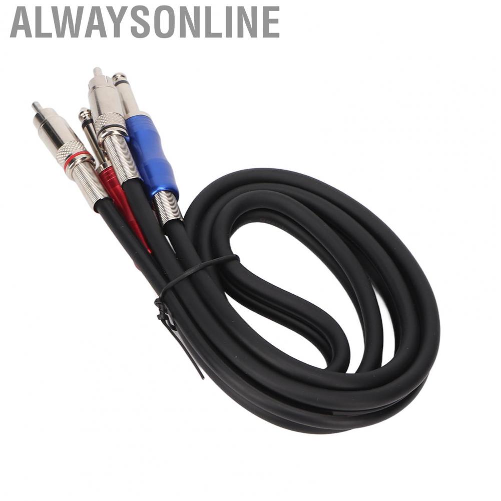Alwaysonline Dual 1/4 Inch TS To RCA Cable  Male Noise Isolation Detachable 6.35mm Corrosion Resistant for Amplifier TV