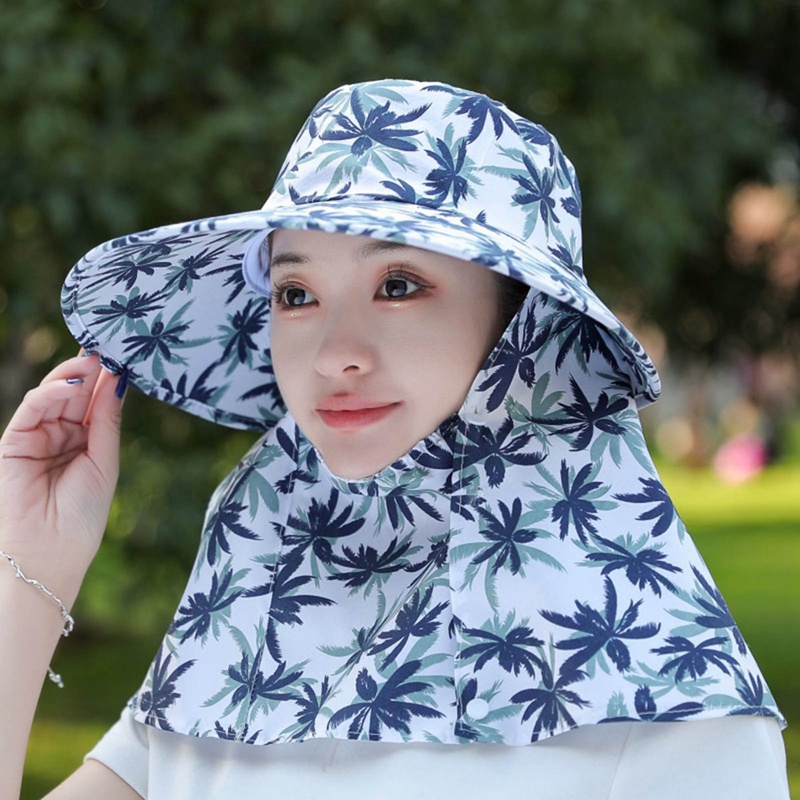 Mũ Rộng Vành Chống Nắng / Tia UV Họa Tiết Lá Có Thể Gấp Gọn Dùng Khi Đi Câu Cá / Đi Biển Cho Nam Và Nữ