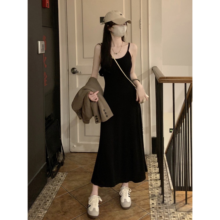 Cozok Đầm Dài Trung Bình Sát Nách Chiết Eo Thiết Kế Dễ Thương
